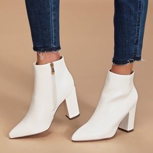 Lulu’s White Ankle Boots